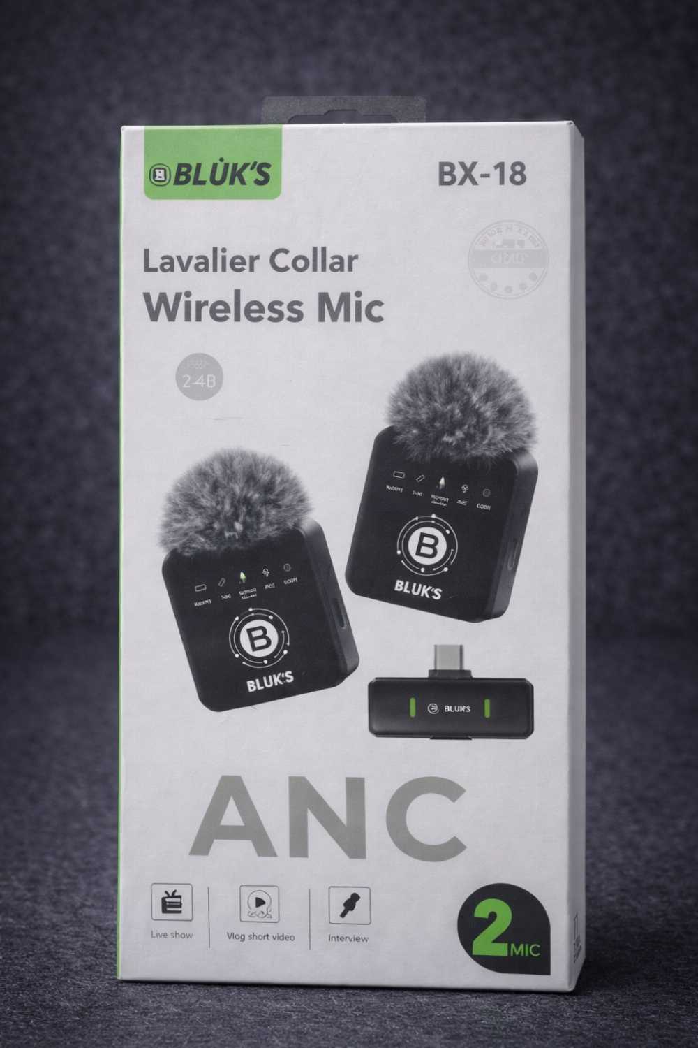 BX-18 Wireless Lavalier Collar Microphone | Bluetooth Mic | Clear Voice Recording